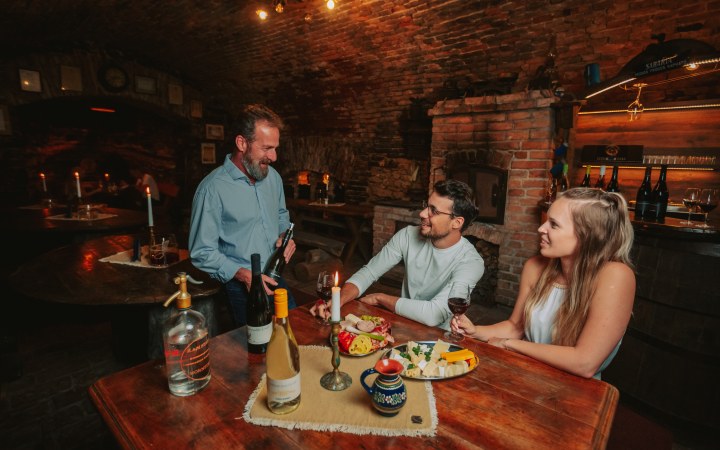 Gangl wine tasting in the 200-year-old Sopron wine cellar
