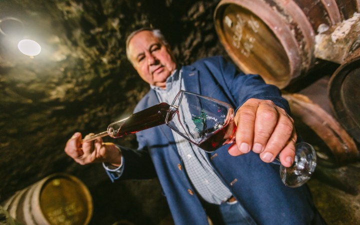 Pálinkás wine tasting in a multi-level cellar labyrinth