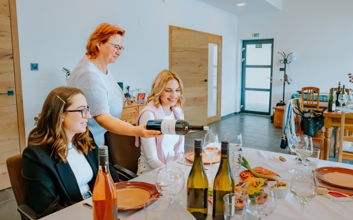 Balogh wine tasting in the award-winning Balaton cellar building