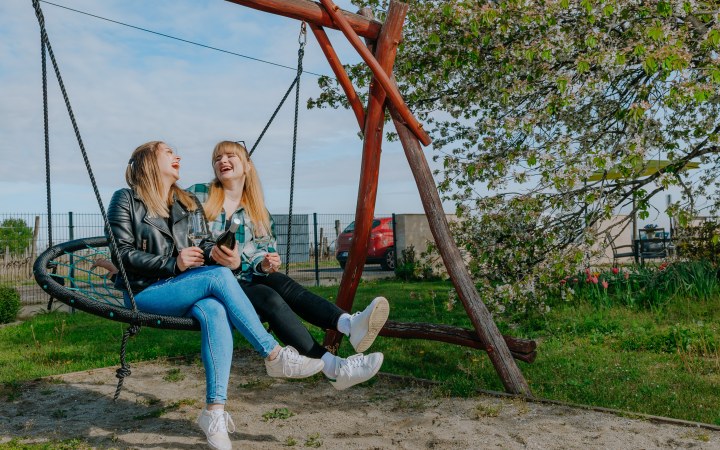 Hangyál wine tasting overlooking of the barrel aging room