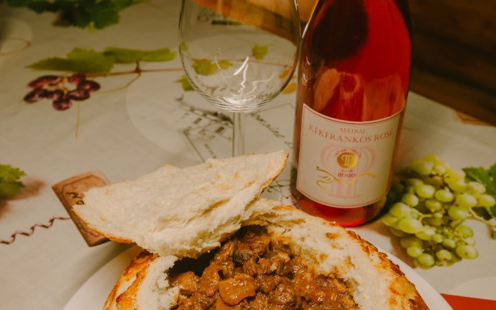 Pálinkás wine tasting in the belly of the volcanic mountain