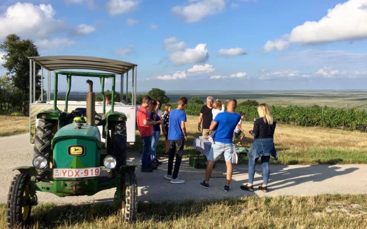 Taschner wine tasting with tractor vineyard tour