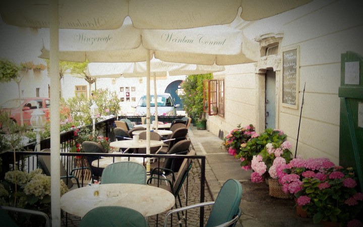 Conrad wine tasting at Rust's favorite town square café galéria kép